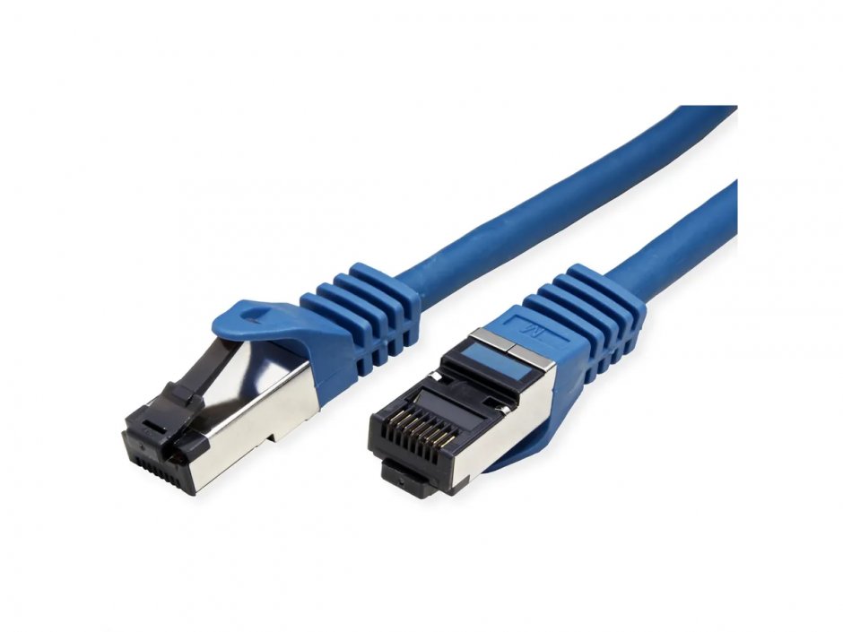 Imagine Cablu de retea RJ45 S/FTP Cat.8 (Class I) LSOH 1m Albastru, Value 21.99.1851